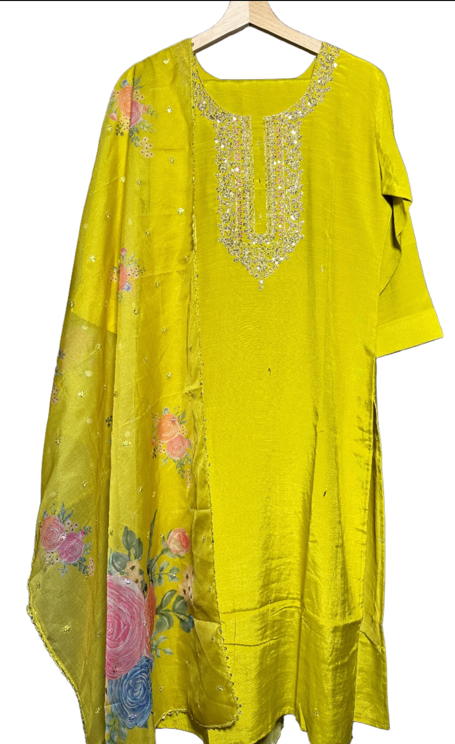 Dola Silk Mehndi Color Suit